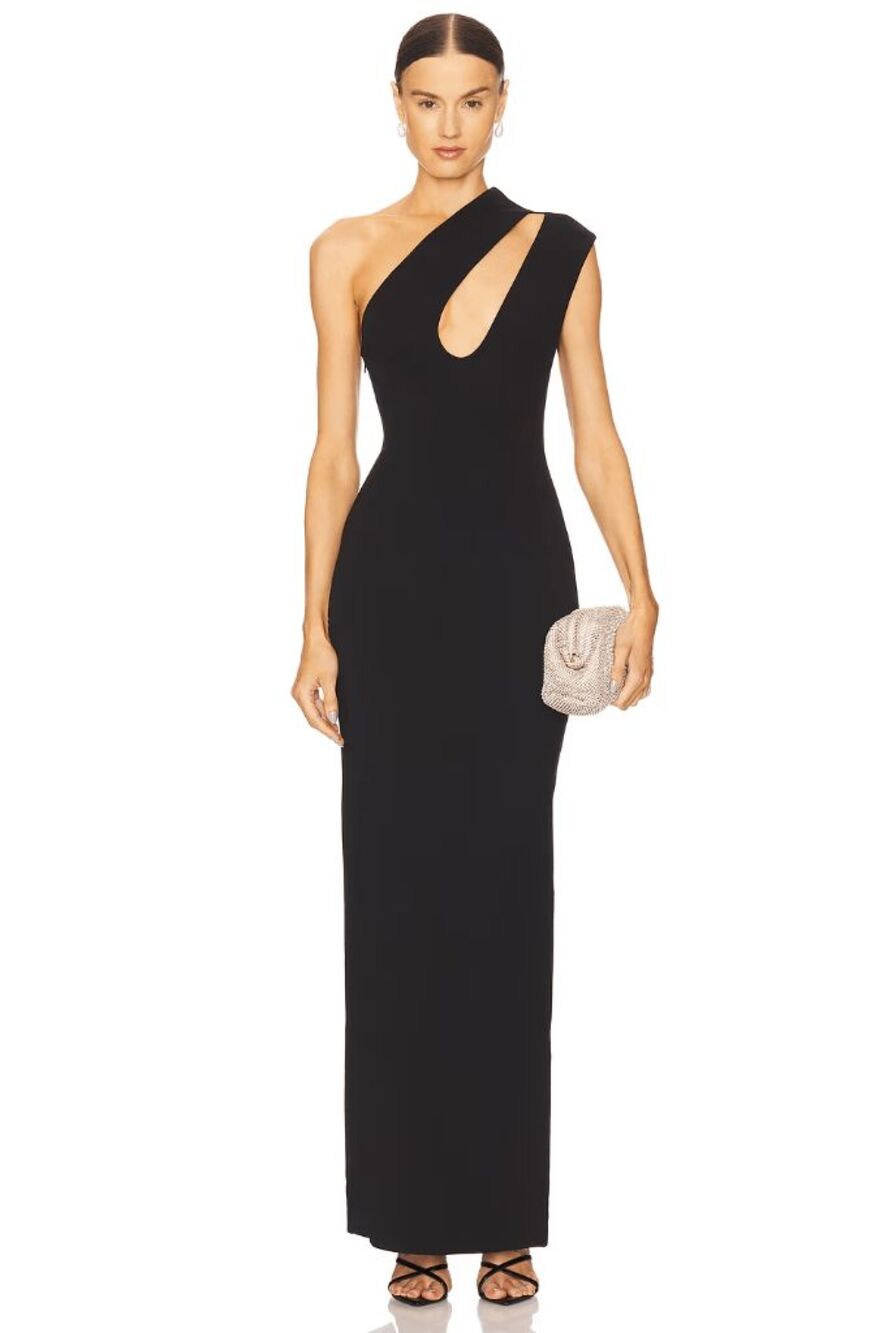 SOLACE London Krista Maxi Dress in Black Size US 2 $520